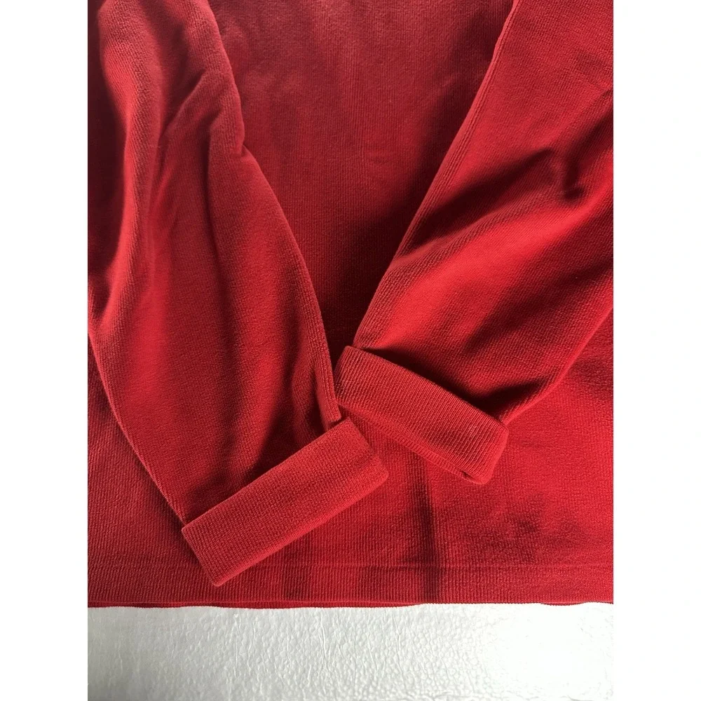 VTG 90s‎ Polo Ralph Lauren Sweater Mens Large Red Quarter Zip Cotton Pullover